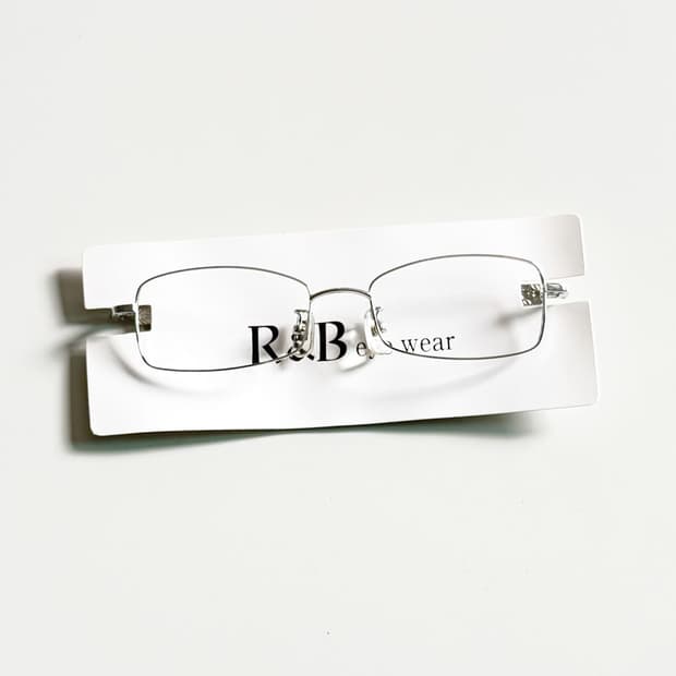 R&B EYEWEAR 실버 슬림 스퀘어 메탈 빈티지 안경
