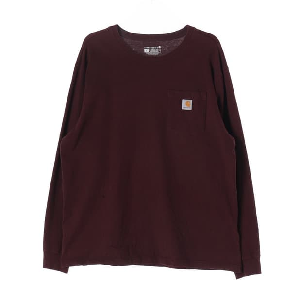 칼하트 K126 루즈핏 포켓 롱슬리브 티셔츠 버건디 L
