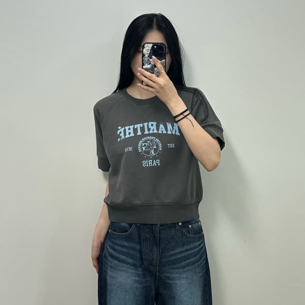 마리떼프랑소와저버 차콜 코튼 반팔 티셔츠