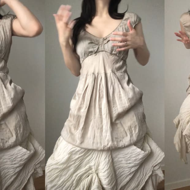 [직수입] 빈티지 코튼 실크 드레스와 스커트 2 set