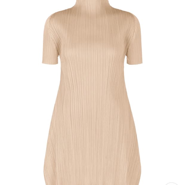 플리츠플리즈 7월 먼슬리 하이넥 반팔 튜닉