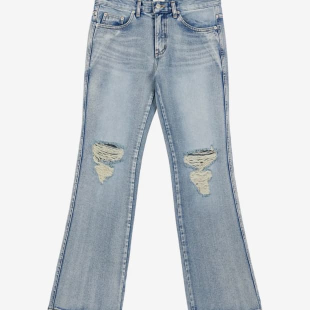다이닛 RIPPED DAMAGE BOOTS CUT DENIM