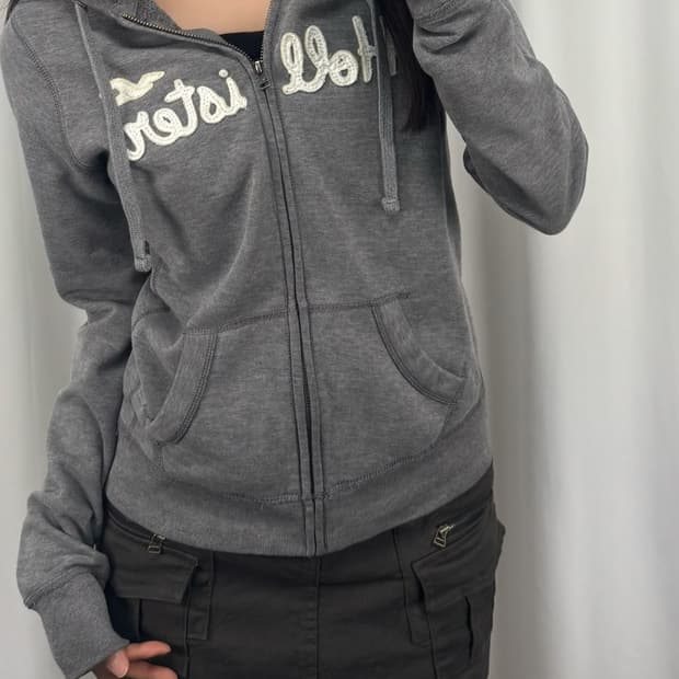 홀리스터 그레이 후드집업