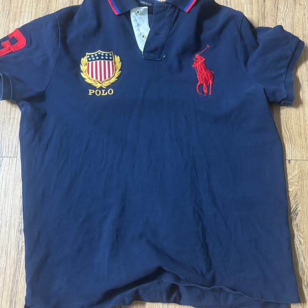 폴로 빅포니 성조기 카라티  L