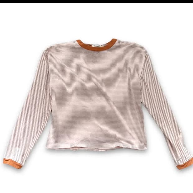 아프레쥬 미뇽 JPN 빈티지 오렌지스트라이프 긴팔티 F(W)