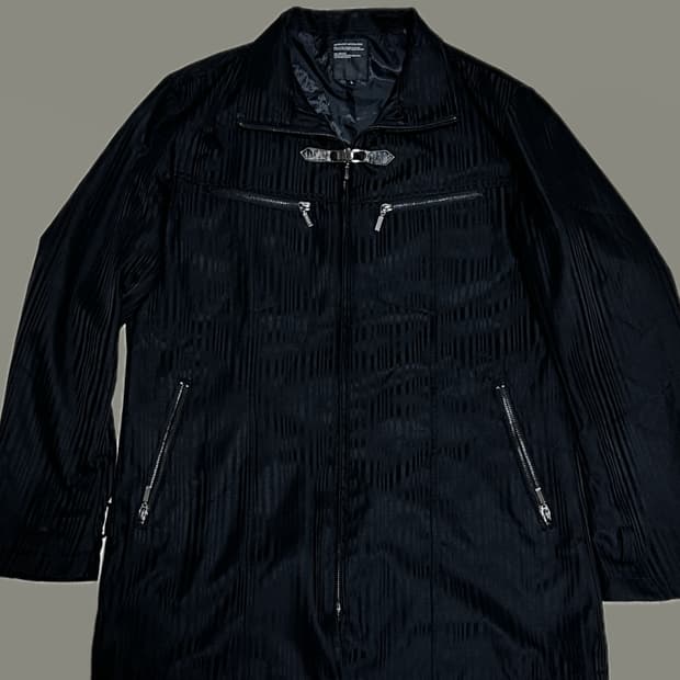 Vintage 스트라이프패턴 버클 지퍼포켓 포인트자켓