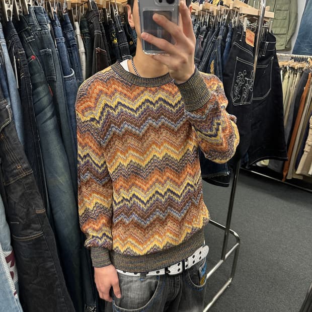 미쏘니 멀티 컬러 패턴 니트