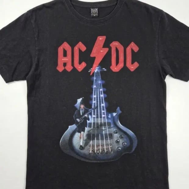 AC/DC 블랙 록밴드 티셔츠 XL