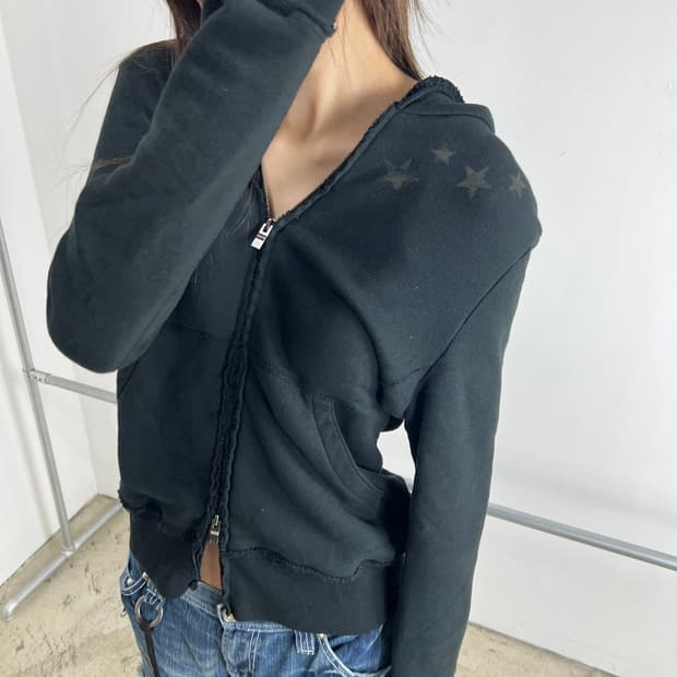 WJK X M THANK YOU FRIEDNS 스타 져지 후드 집업