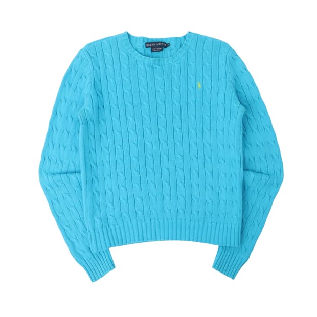 폴로 랄프로렌 라이트 블루 케이블 니트
