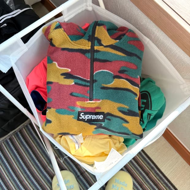 슈프림 카모 후리스 하프집업