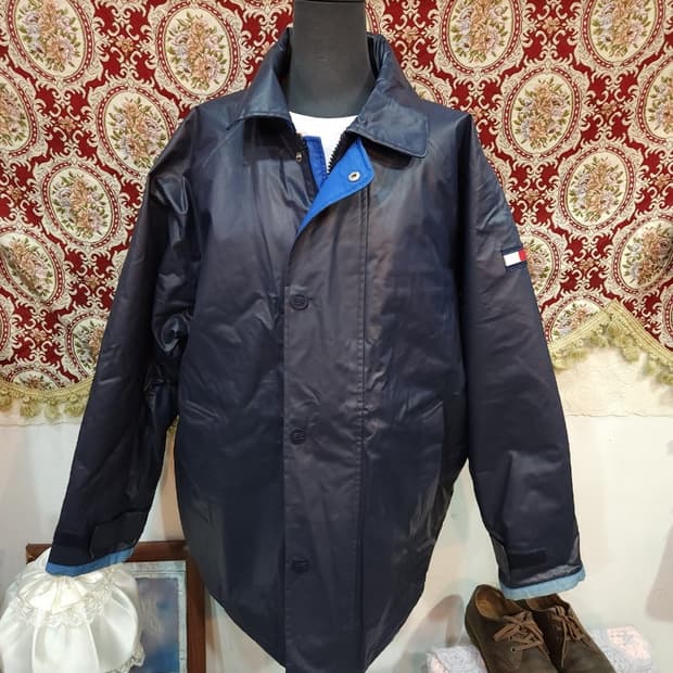 타미힐피거 90s 페이크레더 패딩 코트 점퍼 

