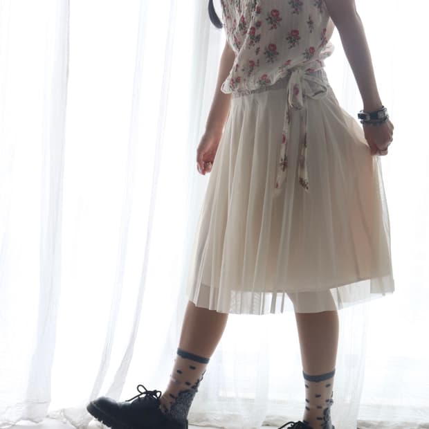 [Ray Beams] Ribbon Tulle Skirt