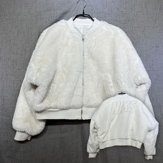 [정품] 나이키 리버서블 플리스 봄버 크롭 자켓  M