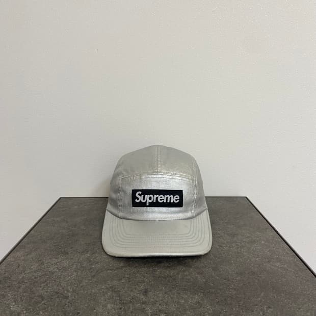 (OS) 슈프림 박스로고 캠프캡 모자 워시드 실버