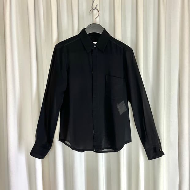 Black see-through blouse 상품이미지1