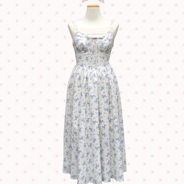 플로럴 블루 썬드레스