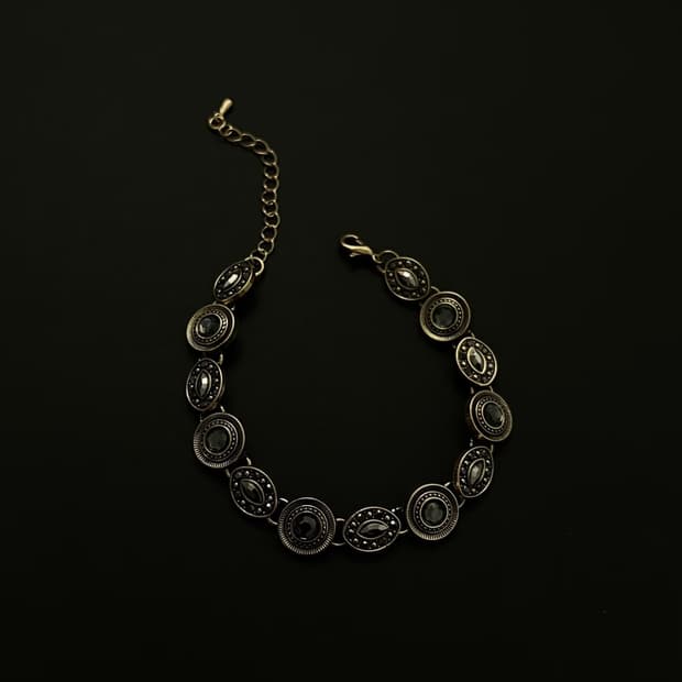 🖤Antique Black- 빈티지 블랙 젬스톤 팔찌