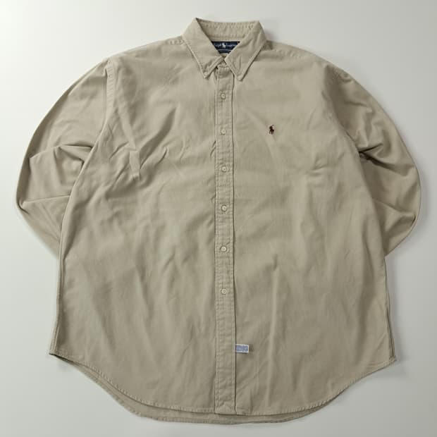 CA419 XL 폴로 90s 말레이시아판 라이트베이지 셔츠 남방
