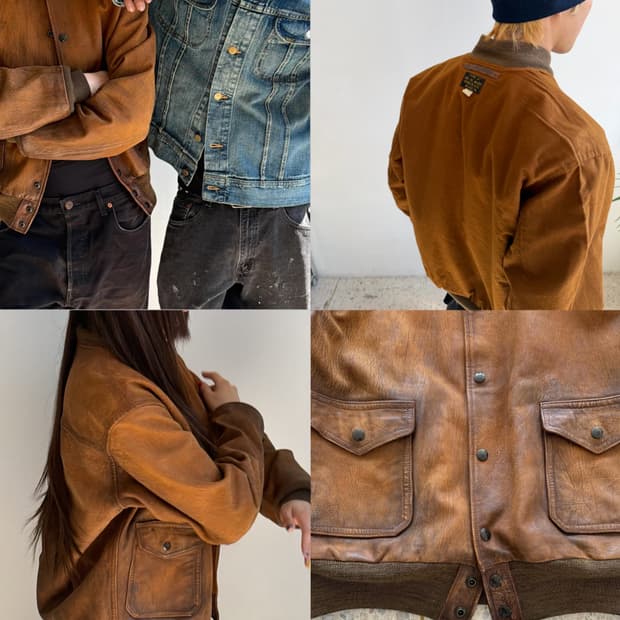 RRL A-1 리버시블 레더자켓