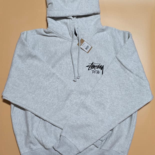 스투시 도쿄 후드 애쉬그레이 XL