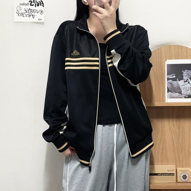 [정품] 아디다스 블랙 골드삼선 져지 [ 100 ]