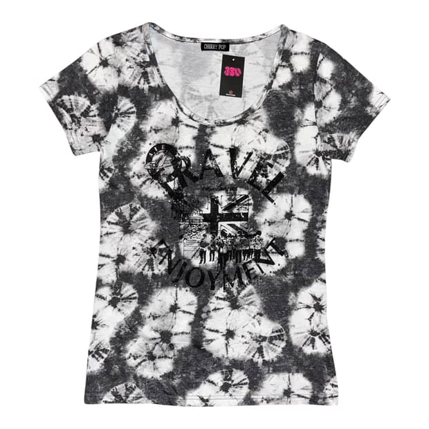 나염 큐빅 레터링 프린팅 반팔티 펑크y2k갸루