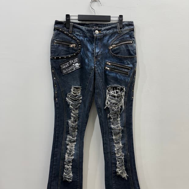 섹스팟리벤지 그런지 펑크 데님 팬츠