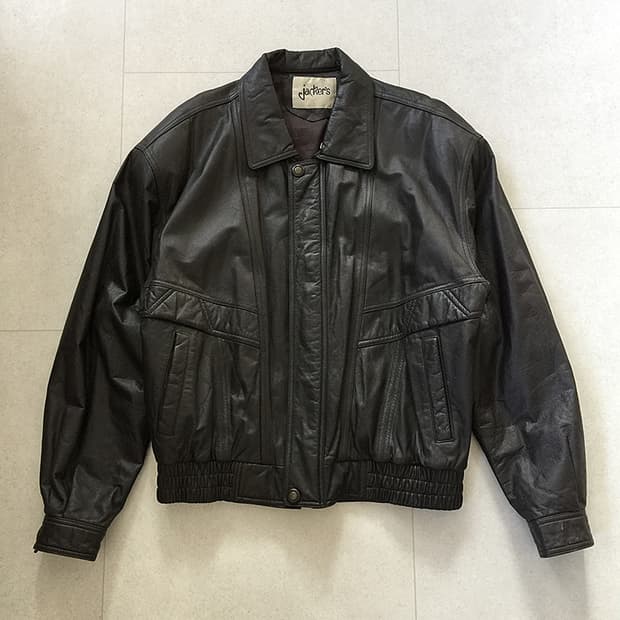 90s Man Vintage Cow Leather Jacket 105