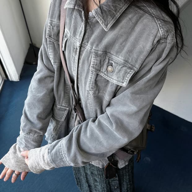 Design cord 2way collar loose blouson