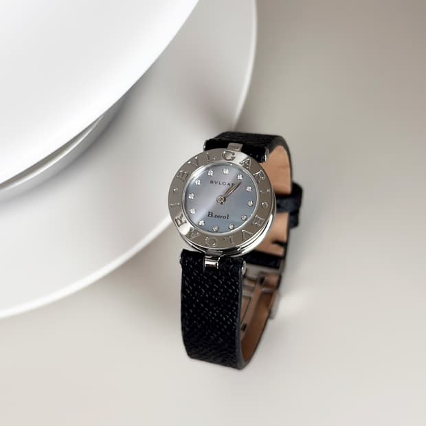 불가리 비제로원 12p 다이아 블루쉘 시계