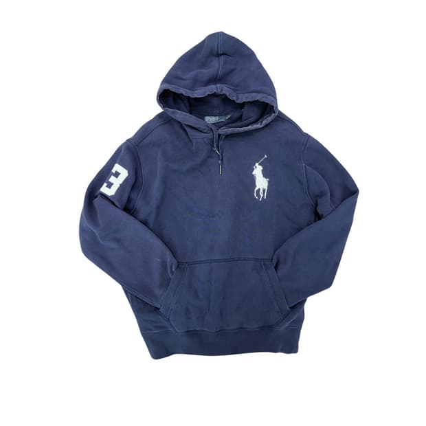 폴로 랄프로렌 네이비&화이트 넘버3 빅포니 후드