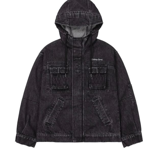 Wellbeing express hood denim jacket