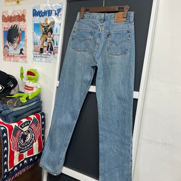 90s USA Levis 리바이스 501 스트레이트 연청 데님 팬츠