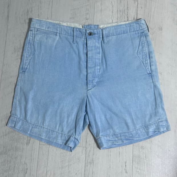 RRL 가먼트다잉 오피서 샴브레이 치노쇼츠 34