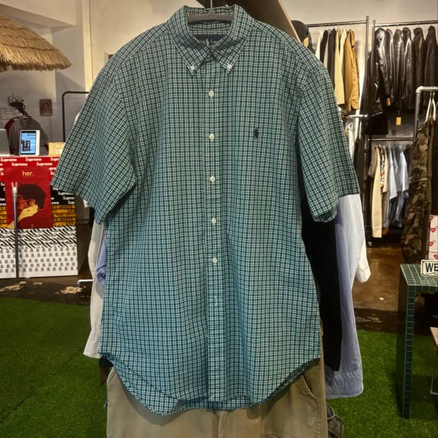 Ralph Lauren 클래식핏 체크 반팔 셔츠