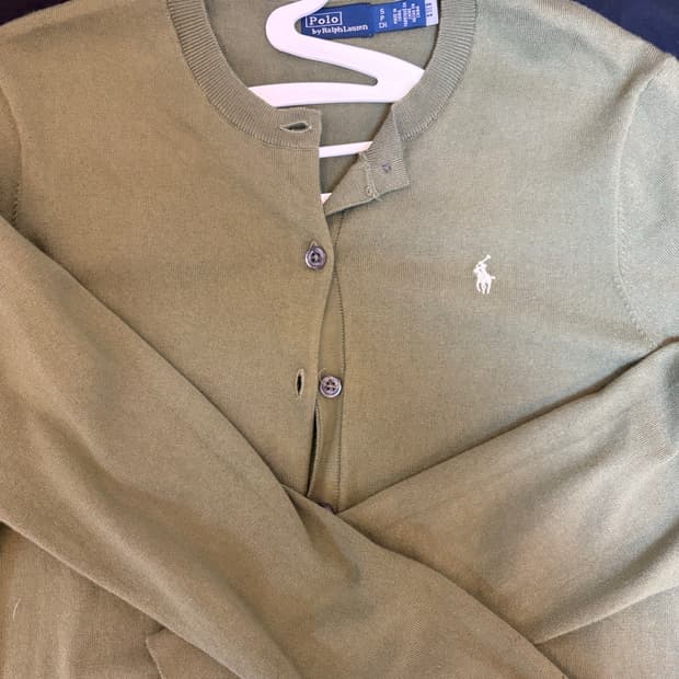 폴로 가디건 s 그린