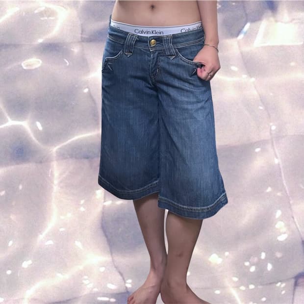 일본빈티지 중청 버뮤다 데님 팬츠 반바지 30 