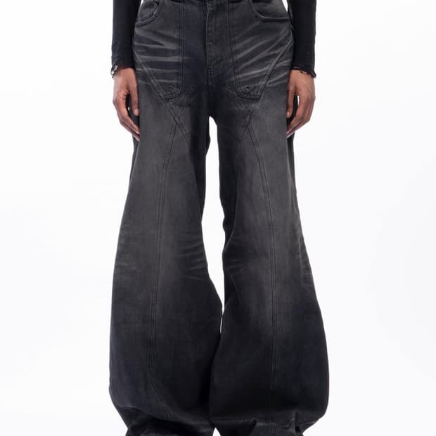 no/faith studios 선 페이디드 듄 배기 데님 M