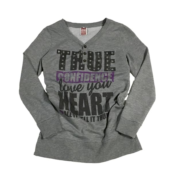 y2k 펑크 그레이 레터링 롱슬리브