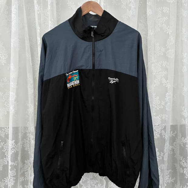 XL) 리복 90s 빈티지 윈드브레이커 블랙