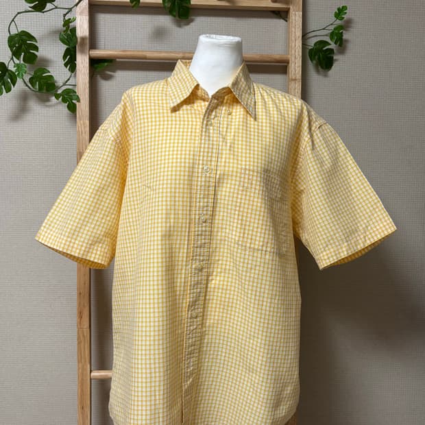 유니클로 옐로우 체크 셔츠💛