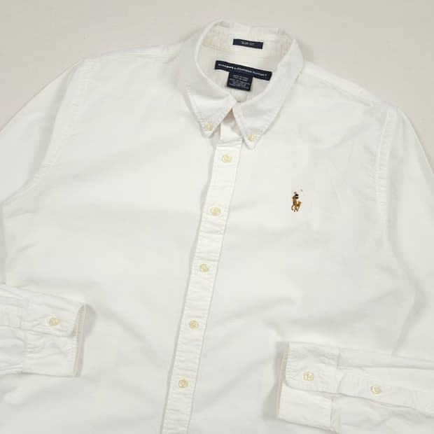 (14size) 폴로 랄프로렌 여성 슬림핏 화이트셔츠