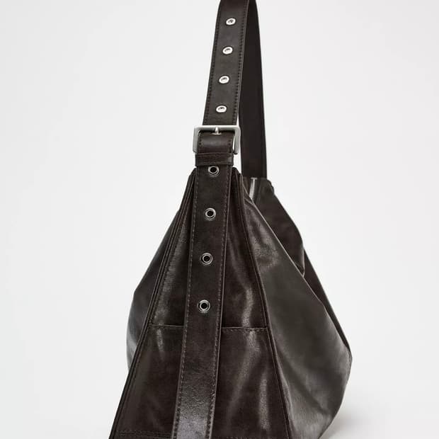 자라 벨트 지퍼백 브라운