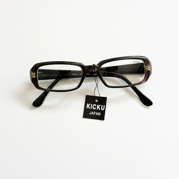 90s KICKU JAPAN 뿔테 셀룰로이드 스퀘어 빈티지 안경
