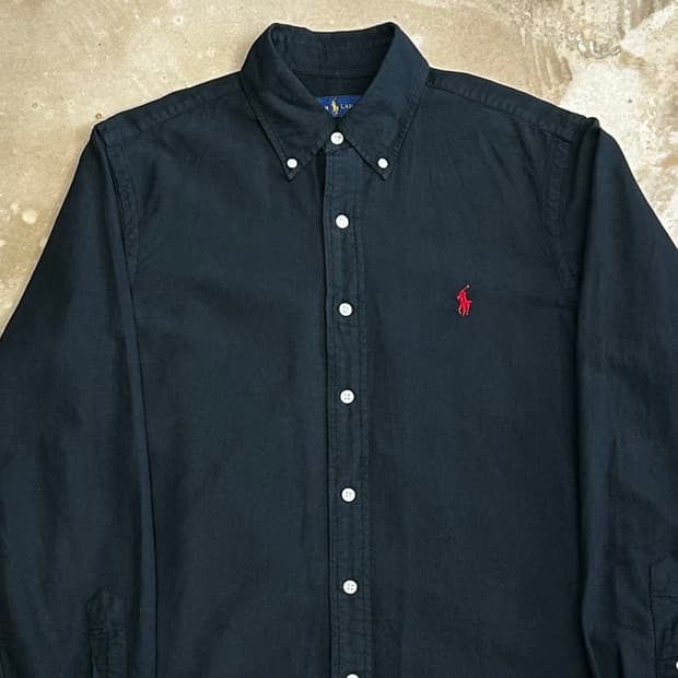 S 폴로랄프로렌 블랙 코튼 셔츠