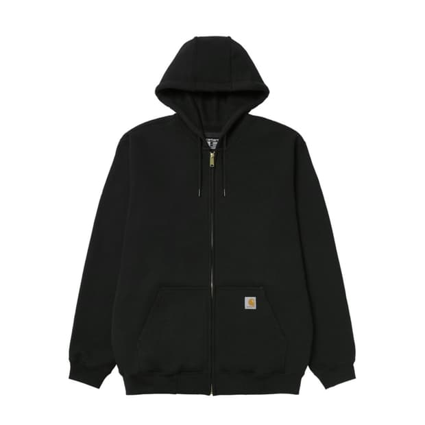 칼하트 루즈 핏 미드웨이트 레귤러 풀 집 스웨트셔츠 블랙