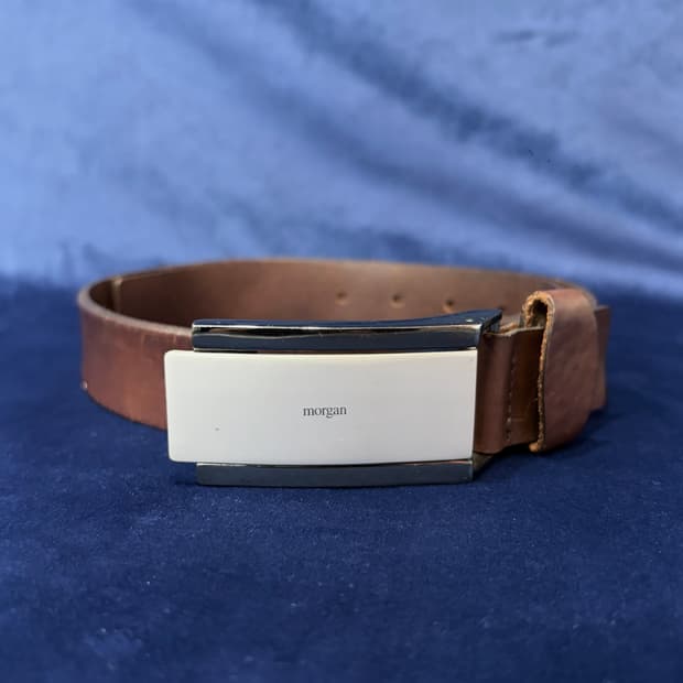 Morgan 빈티지 리얼 레더 벨트