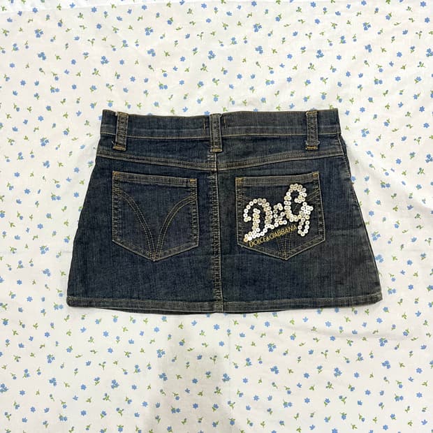 돌체앤가바나 데님 미니 스커트 오네갸루펑크Y2K파우닝shop502큐빈티지