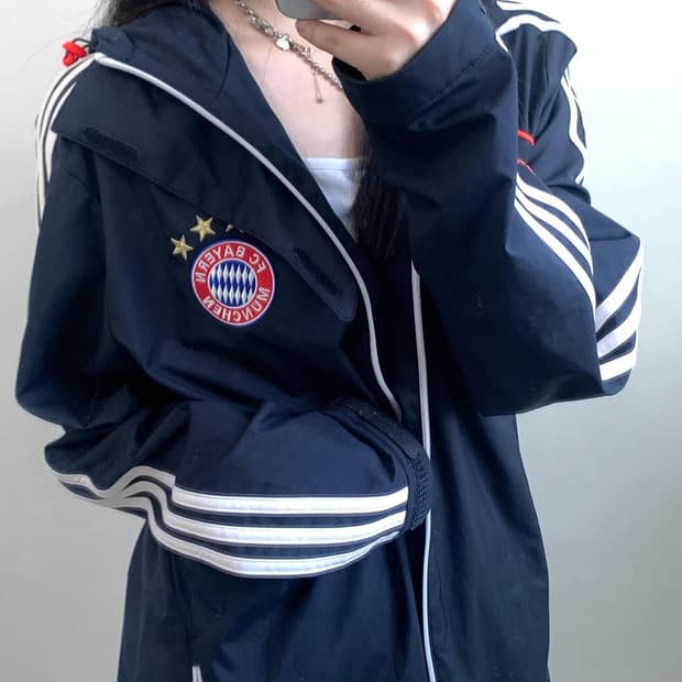 Adidas 아디다스 블랙 FC바이에른 후드 트랙 자켓 